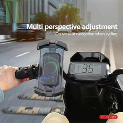 Universal Bike Mobile Stand (ET-EH289) | Adjustable Smartphone Holder for Bicycles & Motorcycles, One-Hand Operation, 360° Multi-Angle Adjustment, Secure Stable Clip