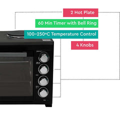 35L Electric Oven Toaster Grill – 6-in-1 Countertop Convection Oven with Rotisserie, Pizza, Baking, Toasting & Grilling Functions for Home Kitchen