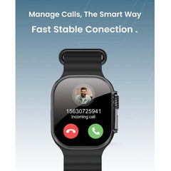 TC41 Curve Smartwatch with 2.01" AMOLED Display, Bluetooth Calling, AI Assistant, Wireless Charging, IP68 Waterproof, Fitness Tracker – Sleek Black Design