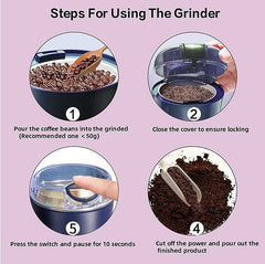 Mini Travel Coffee Grinder | Electric Mini Mill for Freshly Ground Coffee Beans | Portable USB Rechargeable Grinder for Espresso, French Press, and More
