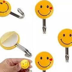 Wall Hanging Hook Set | 9-Piece Emoji Face Hooks with Strong Poster Adhesive | Damage-Free Decorative Hooks for Room, Kitchen, and Office