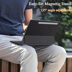 Keyboard Case for Samsung Galaxy Tab with Multi-Touch Trackpad, Backlit Keys, Smart Arabic-English Layout, and Integrated S-Pen Slot