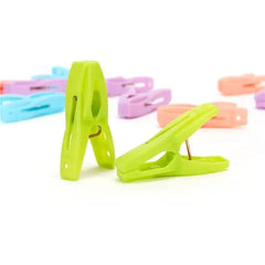 Plastic Clothes Pins Laundry Clips | 40 Pcs Colorful Clothespins with Bag, 2-Inch Small Clothespins for Hanging Clothes – 4 Colors