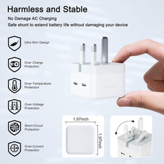 35W Dual USB-C PD Fast Charger | Foldable Compact Wall Adapter for iPhone 12/13/14, iPad, Samsung Galaxy, Huawei, Xiaomi & More – Portable Travel Charger