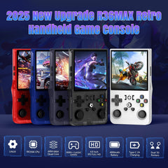 R36MAX Retro Handheld Console – 128GB Storage, 22,000 Preloaded Games, 4" 4K IPS Screen, Open-Source Linux System, Portable Multi-Colour Classic Gaming Device
