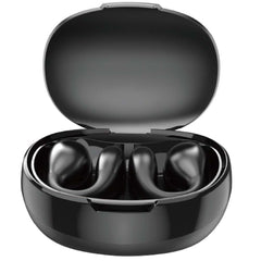 U-20 Open Ear Ring Headphones | Bluetooth 5.4 Clip-On OWS Earphones | 30H Battery Life, Noise-Cancelling & Ultra-Lightweight 4.9g Design (Black)