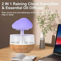 Rain Cloud Humidifier | 450ml Portable Mini Cool Mist Humidifier | USB LED Air Diffuser for Baby Bedroom, Office, Travel & Home Use