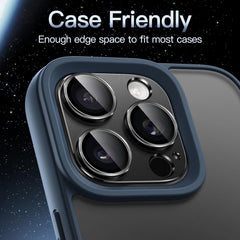 Camera Lens Protector for iPhone 16 Pro (6.3") and iPhone 16 Pro Max (6.9") | 9H Tempered Glass with Magnetic Matte Metal Plate, Full Coverage Case-Friendly Design