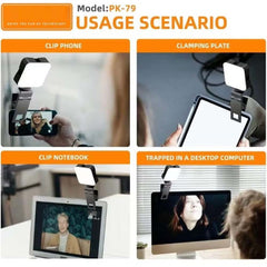 Mini LED Video Light – 6000K Adjustable Brightness 5.5W Fill Lamp with Universal Cold Shoe & Mount for DSLR Cameras, Smartphones, Laptops & Video Conferencing
