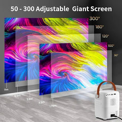 Portable Mini Projector | 1080P HD with 4K Ultra Clarity | Android 10.0, 5G Wi-Fi & Bluetooth | Ideal for Home Theater, Office & Classroom Use