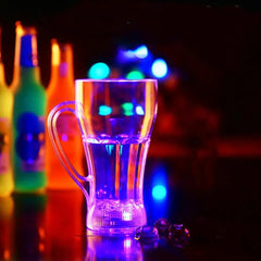 Acrylic LED Flashing Color Changing Glass | Water Activated Light-Up Beer Mug, Whiskey Cup for Parties, Bar, and Events