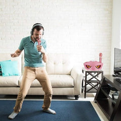 Wireless Bluetooth Speaker with Dual Microphones | Portable Karaoke System for Home, Parties & Events | Rechargeable Speaker with Deep Bass & Clear Sound (Pink)