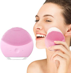 Mini Dual-Sided Smart Silicone Facial Cleansing Device – Rechargeable Electric Face Brush for Deep Cleaning, Gentle Exfoliation & Massage, Compact Skincare Tool (Multicolor)