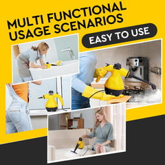 Powerful Pressurized Handheld Steam Cleaner – 9-Piece Multipurpose Cleaning Kit for Kitchen, Bathroom, Car, and Windows – Deep Cleans Grease, Grime & Stains