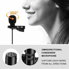 3.5mm Lavalier Microphone for Mobile Phones - Clip-On Lapel Mic for Audio & Video Recording, Stretch-Resistant Cable, Flexible, Eco-Friendly & Professional Sound Quality