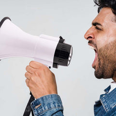 Portable Megaphone Bullhorn 25W Rechargeable with Siren, Music, Recording & Adjustable Volume | Lightweight Handheld Loudspeaker with Strap for Outdoor Events, Sports, Safety & Gatherings