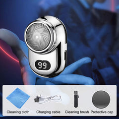 Fast Charging Digital Display Mini Shaver with Mirror | Portable USB-C Rechargeable Electric Shaver | Sleek Design & Superior Functionality