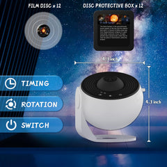 Galaxy Projector Star Projector – 360° Rotation Night Sky Projector with 13 Replaceable Galaxy Discs for Kids & Adults, Perfect Home Decor Lighting