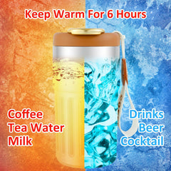 450ml Insulated Travel Coffee Mug with Temperature Display | Double-Walled Stainless Steel Thermos for Hot & Cold Drinks