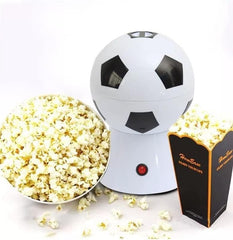 Football Popcorn Maker, 1200W Hot Air Popcorn Machine | Healthy Oil-Free Snack Maker with Overheat Protection & Temperature Control | Soccer Ball Serving Bowl