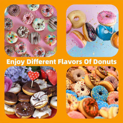 Electric Mini Donut Maker | 7-Donut Capacity with Non-Stick Plates | Double-Sided Heating for Quick, Easy Breakfasts, Desserts & Snacks – Compact Kitchen Appliance