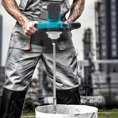 Cordless Paint & Mortar Mixer – 6-Speed Handheld Mixing Tool with Dual Rods, 680RPM Motor for Concrete, Thinset, Cement, Mortar, Epoxy & Paint (Portable)