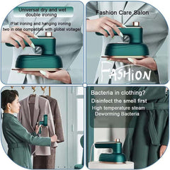 Handheld Steam Iron – 2-in-1 Garment Steamer & Dry Iron with Fast Heating, Rotatable Handle, Lightweight Design for Home, Travel, Clothes, Curtains & Fabrics