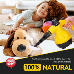 Powerful Pressurized Handheld Steam Cleaner – 9-Piece Multipurpose Cleaning Kit for Kitchen, Bathroom, Car, and Windows – Deep Cleans Grease, Grime & Stains