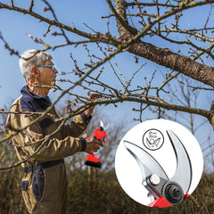 Cordless Electric Pruning Shears | Garden Tree Branch Pruner with 30mm Cutting Diameter, 2 Rechargeable 2Ah Lithium Batteries, 6-8 Working Hours
