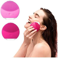 Mini Dual-Sided Smart Silicone Facial Cleansing Device – Rechargeable Electric Face Brush for Deep Cleaning, Gentle Exfoliation & Massage, Compact Skincare Tool (Multicolor)