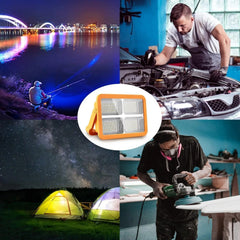 Rechargeable Solar LED Light - 264 LEDs Portable Spotlight with 4 Lighting Modes, Adjustable Color Temperature, Emergency Flashing, and USB/Solar Charging for Outdoor Use