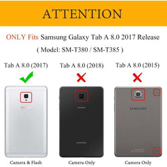 360° Rotating PU Leather Case for Samsung Galaxy Tab A 8.0" (2017) – Stand Cover with Auto Sleep/Wake, Multi-Angle Viewing for SM-T380/T385 (Multi-Color)