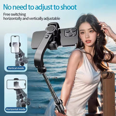 Q-30 Mini Gimbal Stabilizer | 3-Axis AI Handheld Stabilizer with Selfie Stick & Tripod | ABS & Aluminum Smartphone Stabilizer for Smooth Video & Vlogging