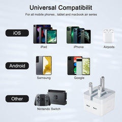 35W Dual USB-C PD Fast Charger | Foldable Compact Wall Adapter for iPhone 12/13/14, iPad, Samsung Galaxy, Huawei, Xiaomi & More – Portable Travel Charger
