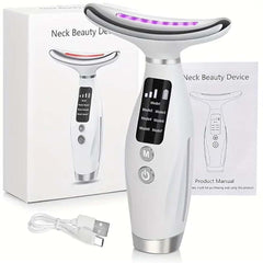 7-Colour LED Light Therapy Facial Massager | Skin Rejuvenation, Anti-Aging, Wrinkle Removal, Tightening & Slimming Beauty Wand for Face, Neck, Eyes with 7 Adjustable Modes