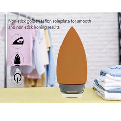 OE-21 Dry Iron | Non-Stick Teflon Coating for Smooth Ironing | Scratch-Free Performance for All Fabrics | Elegant White & Golden Design
