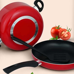 10-Piece Nonstick Cookware Set - 10X Tougher Coating with Frypan, Wokpan, Saucepan & Glass Lids, Heat-Resistant Handles, Nylon Turner, Durable Nonstick Kitchen Set