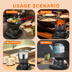 Electric Coal Starter for Hookah, Shisha & Nargila | Fast Charcoal Burner & Heater Stove for BBQ, Camping, and Home Use | Quick & Efficient Heating