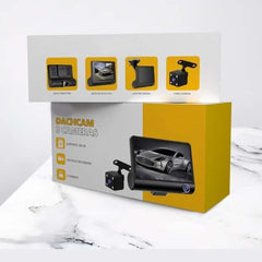 DX3618 3-Channel Car Dashcam | 4-Inch HD Display with Front, Rear & Interior Cameras | Loop Recording, Night Vision & G-Sensor Protection