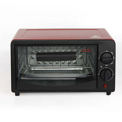 Multi-Function Electric Oven | 12L Mini Air Fryer Chicken Oven | Portable Tabletop Baking Oven with Bakeware & Rack | Stylish Red Compact Cake Oven