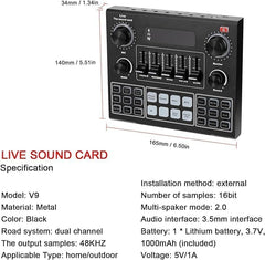 Elite V9 Sound Card & BM800 Pro Microphone Bundle | Complete Setup for Professional Broadcasting