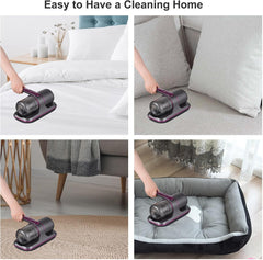 100W Cordless Mattress Vacuum with UV Light, 8000Pa Suction Power, 2-Speed Modes & 250ml Dust Cup – Deep Cleaner for Bedding, Sofa & Clothes