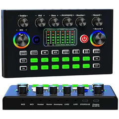 F009 Live Sound Card – Bluetooth Audio Mixer for Broadcasting, Recording, and Live Streaming