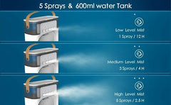 600ml 2-in-1 Air Conditioner Humidifier | Compact Cooling & Aroma Diffuser