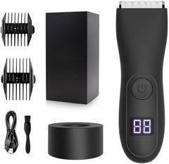 Electric Hair Trimmer & Shaver for Men | Body Groomer for Groin, Ball & Pubic Hair | Replaceable Ceramic Blade
