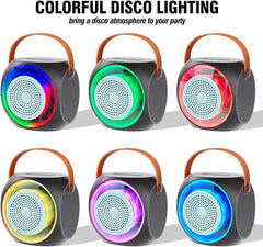 All-In-One Karaoke Machine | Bluetooth Speaker with UHF Wireless Microphones & LED Disco Ball Lights