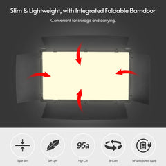 LED-800 LED Video Light | Professional Photography Light Panel for Studio and On-Location Shooting