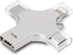 256GB 4-in-1 USB 3.0 Flash Drive | High-Speed USB A, USB C, Micro USB & iPhone Connector | Compatible with iPhone, Android, iPad, Mac, PC, Galaxy S, Windows
