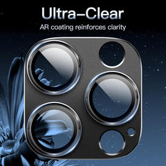 Camera Lens Protector for iPhone 16 Pro/Pro Max | 9H Tempered Glass with Matte Metal Plate