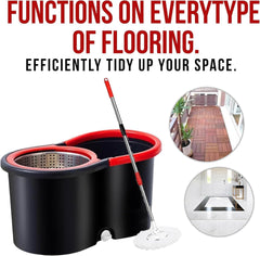 Easy Spin Mop & Bucket Set | 360° Rotating Mop with Stainless Steel Handle